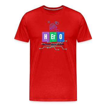Periodic table and atoms - Men's Premium Organic T-Shirt - red - Front - Damien (186cm)
