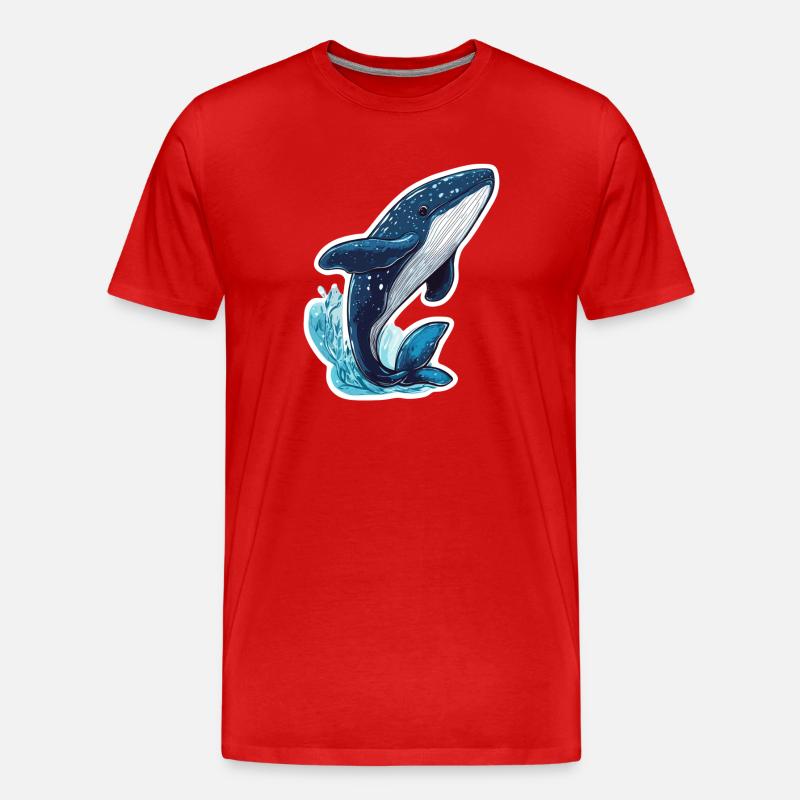 Wal - Männer Premium Bio T-Shirt - Rot