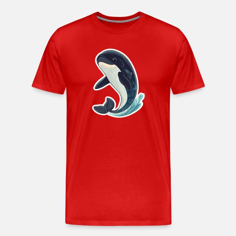 Wal - Männer Premium Bio T-Shirt - Rot