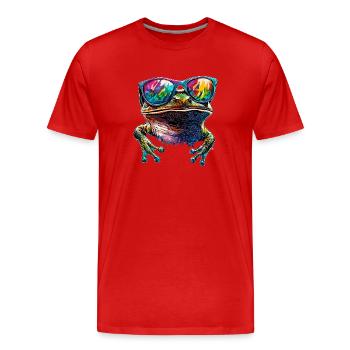 Grenouille Petit Crapaud Grenouille Grenouille Prince Grenouilles - T-shirt bio Premium Homme - rouge - Devant - Damien (186cm)