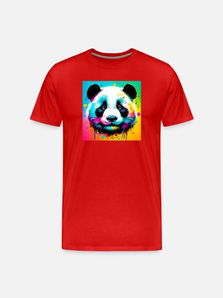 Panda - Männer Premium Bio T-Shirt - Rot