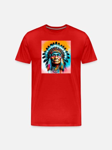 American Indian American - Men's Premium Organic T-Shirt - red
