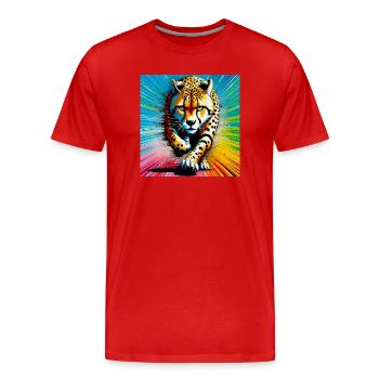 cheetah - Men's Premium Organic T-Shirt - red - Front - Damien (186cm)
