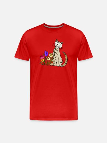 cat - Men's Premium Organic T-Shirt - red