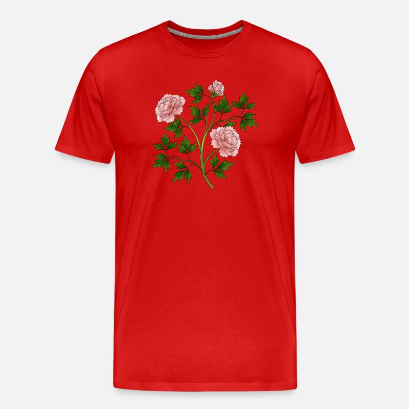 Blumen - Männer Premium Bio T-Shirt - Rot