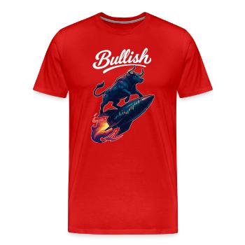 Stock Bull Bull Chart Profit Rocket Gift - T-shirt bio Premium Homme - rouge - Devant - Damien (186cm)