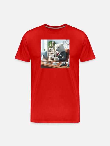 Bear in Chic Business Suit - Men's Premium Organic T-Shirt - red