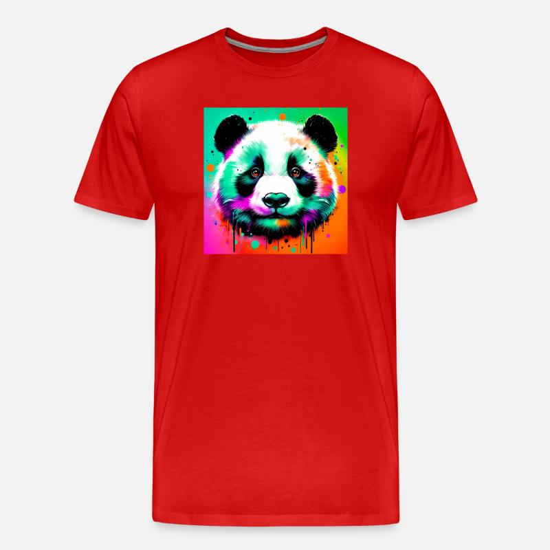 Panda - Männer Premium Bio T-Shirt - Rot