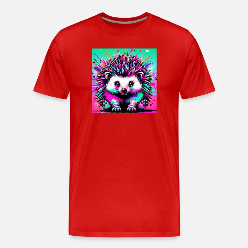 Igel - Männer Premium Bio T-Shirt - Rot