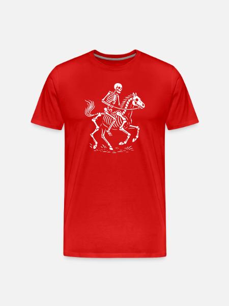 Ethereal Skeleton Rider Illustration - Men's Premium Organic T-Shirt - red