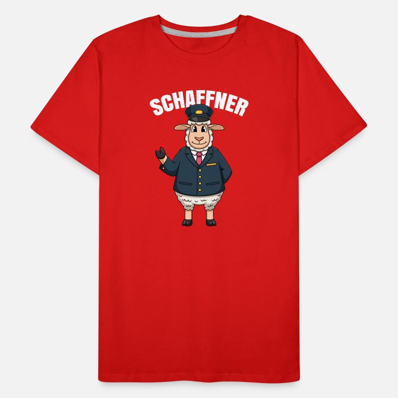 Sheep Rail Driver Controller Sheep Conductor Men's Premium Organic T-Shirt