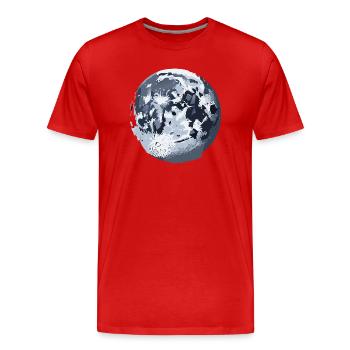 Mond - Männer Premium Bio T-Shirt - Rot - Vorne - Damien (186cm)