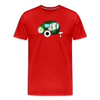 Caravane Daisy Caravan Camping Rétro Vintage - T-shirt bio Premium Homme - rouge - Devant - Damien (186cm)