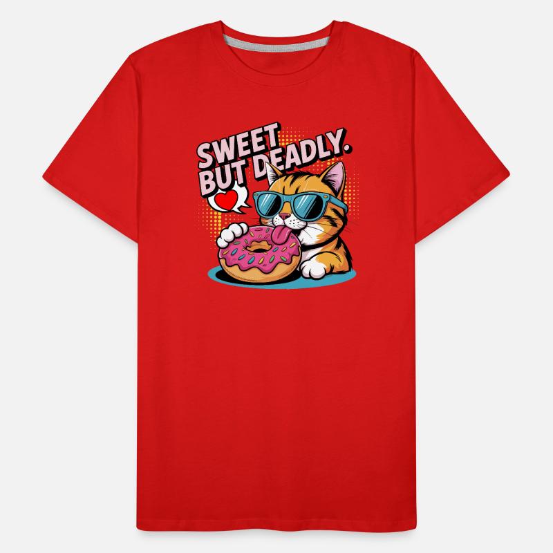 Donut de chat doux mais mortel T-shirt bio Premium Homme