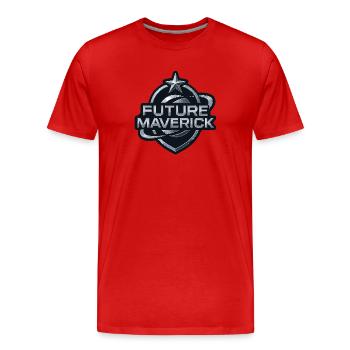 Future Maverick – Chrome Emblem - Männer Premium Bio T-Shirt - Rot - Vorne - Damien (186cm)