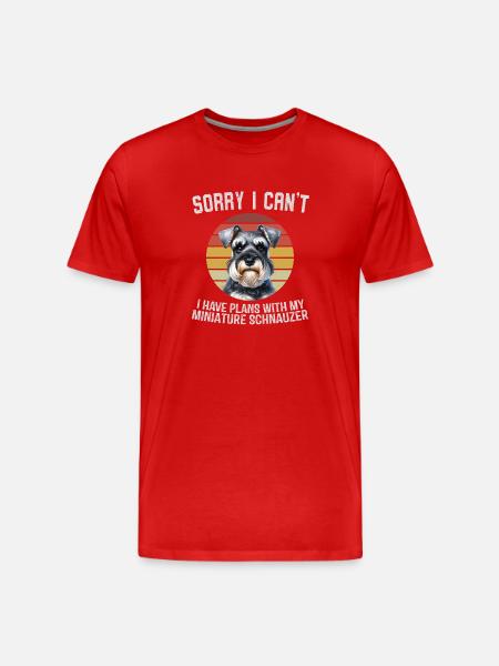 Miniature Schnauzer Humour T-Shirt - Men's Premium Organic T-Shirt - red
