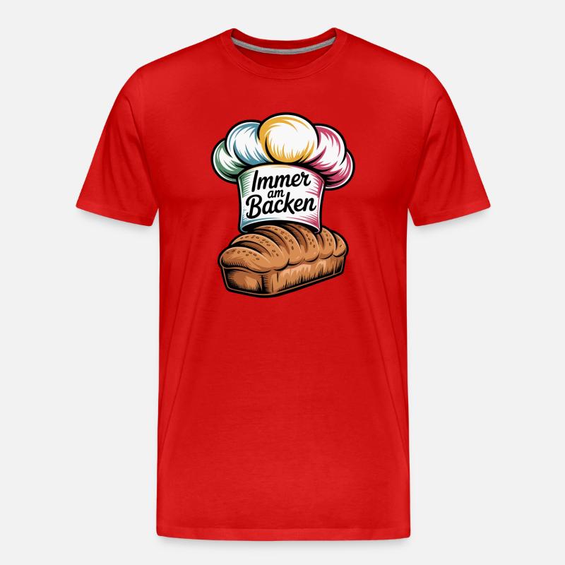 Backen Essen & Genuss Witz - Männer Premium Bio T-Shirt - Rot