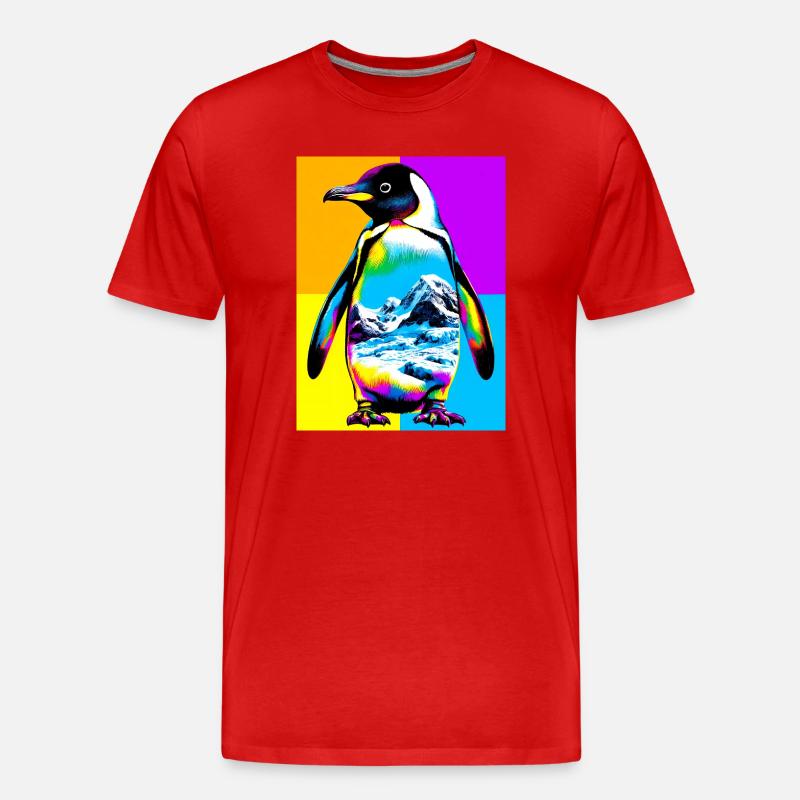 Pinguin - Männer Premium Bio T-Shirt - Rot