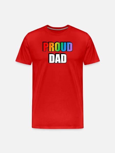Rainbow Pride Dad Design - Men's Premium Organic T-Shirt - red