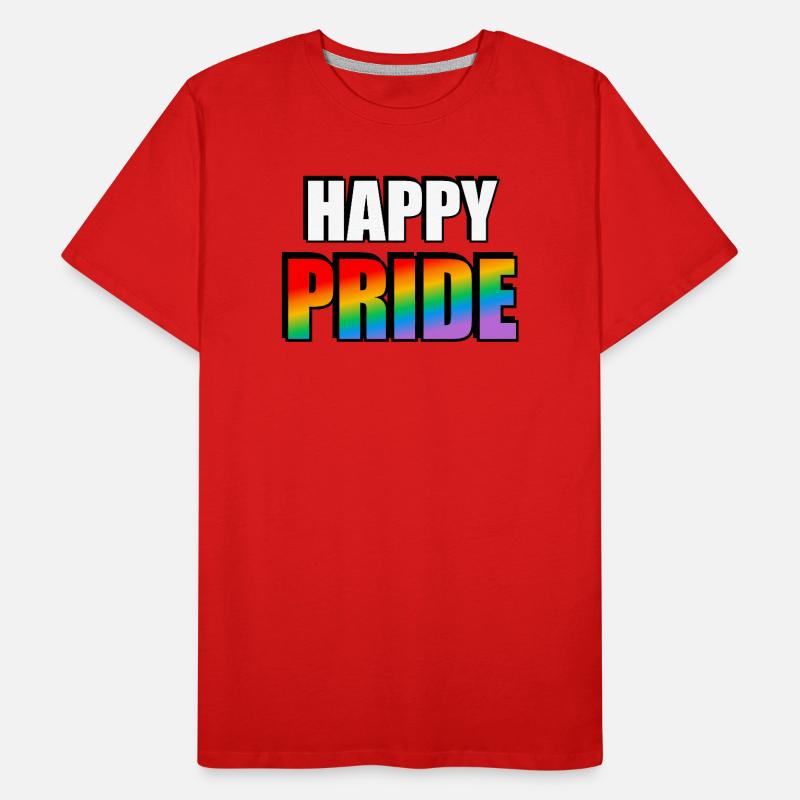 Vibrant Pride Rainbow Typography Men's Premium Organic T-Shirt