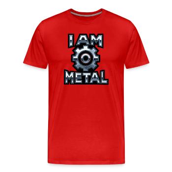 I Am Metal – Chrome Gear - Men's Premium Organic T-Shirt - red - Front - Damien (186cm)