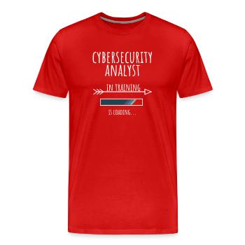 Analyste en cybersécurité Cadeau Profession Formation - T-shirt bio Premium Homme - rouge - Devant - Damien (186cm)