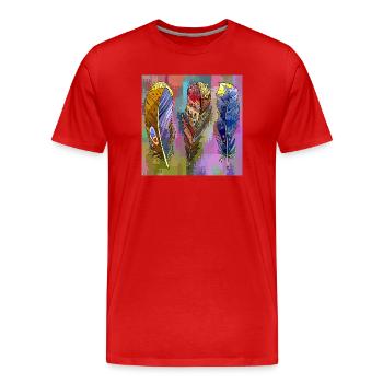 Stylo - T-shirt bio Premium Homme - rouge - Devant - Damien (186cm)