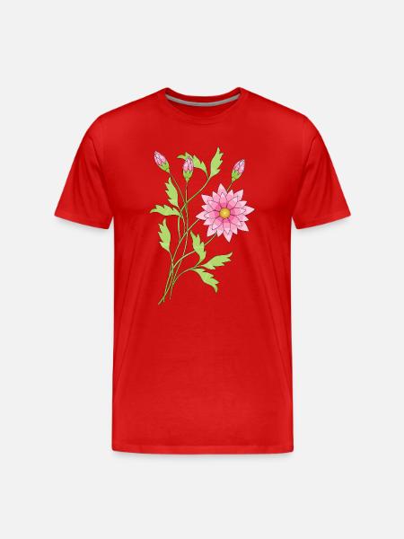 Fleur - T-shirt bio Premium Homme - rouge