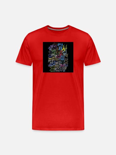 Bunte Hunde - Männer Premium Bio T-Shirt - Rot