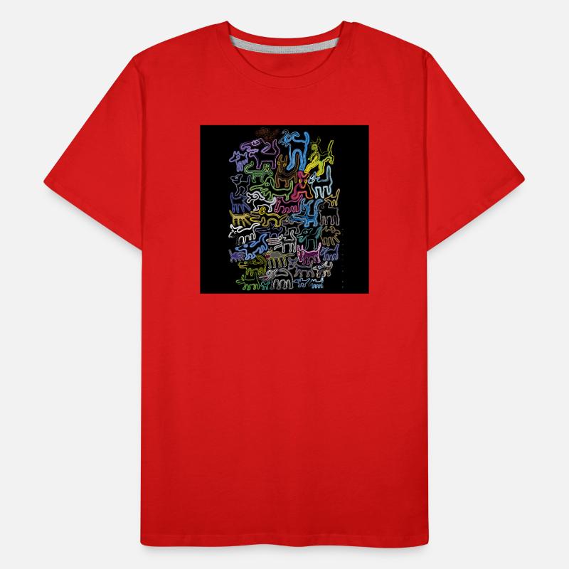 Bunte Hunde Männer Premium Bio T-Shirt