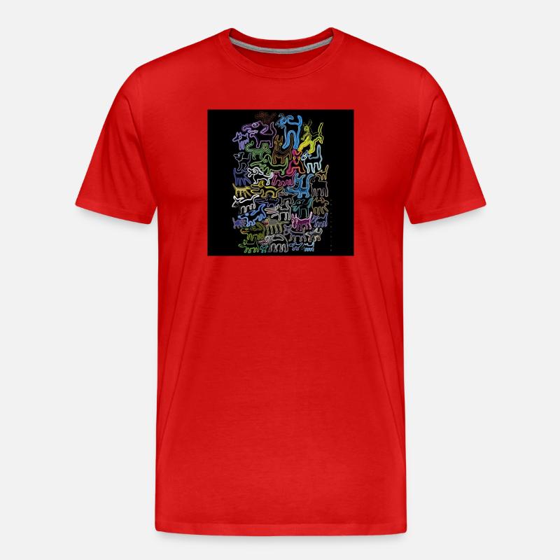 Bunte Hunde - Männer Premium Bio T-Shirt - Rot