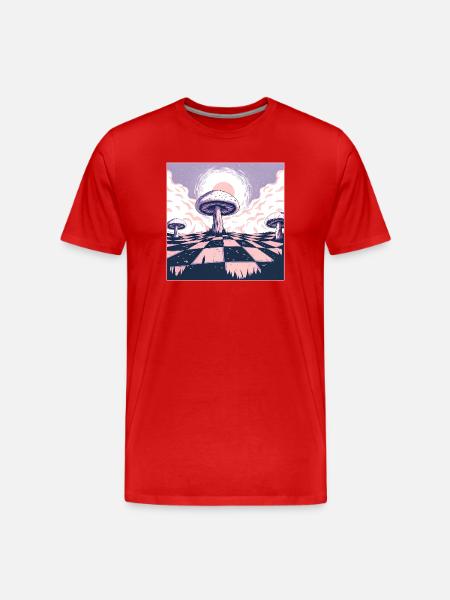 Dreamscape Pilz-Wunderland - Männer Premium Bio T-Shirt - Rot