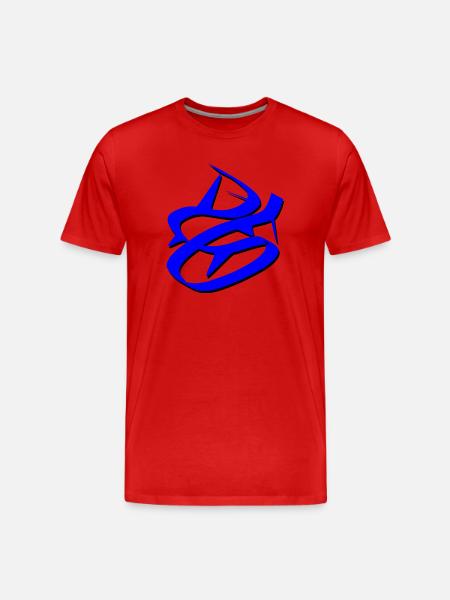 Dynamic Blue Graffiti Design - Men's Premium Organic T-Shirt - red