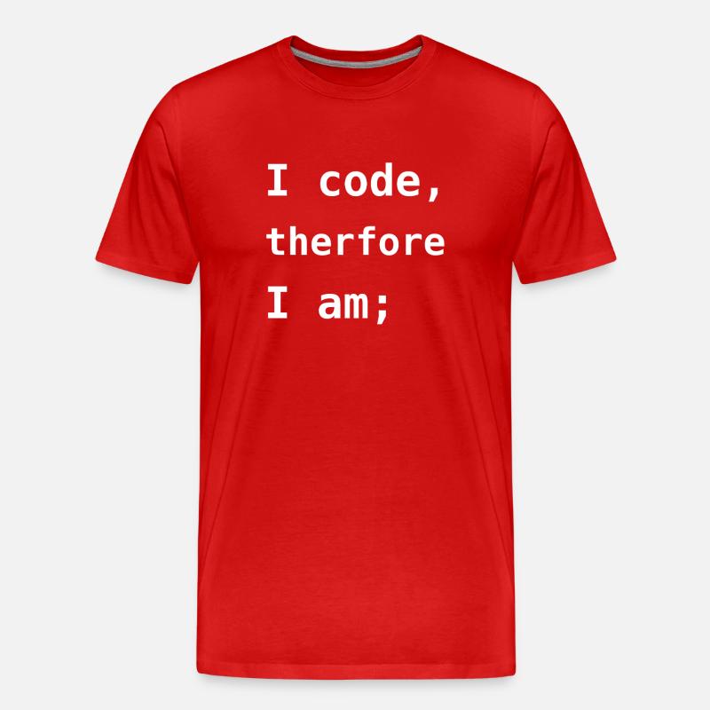 I Code Therefore I Am - T-shirt bio Premium Homme - rouge