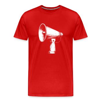 Ich muss schreien - Männer Premium Bio T-Shirt - Rot - Vorne - Damien (186cm)