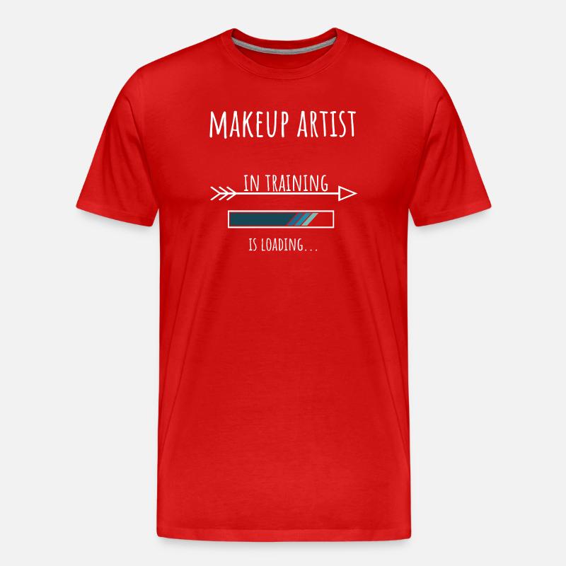 Makeup Artist Geschenk Beruf Ausbildung - Männer Premium Bio T-Shirt - Rot