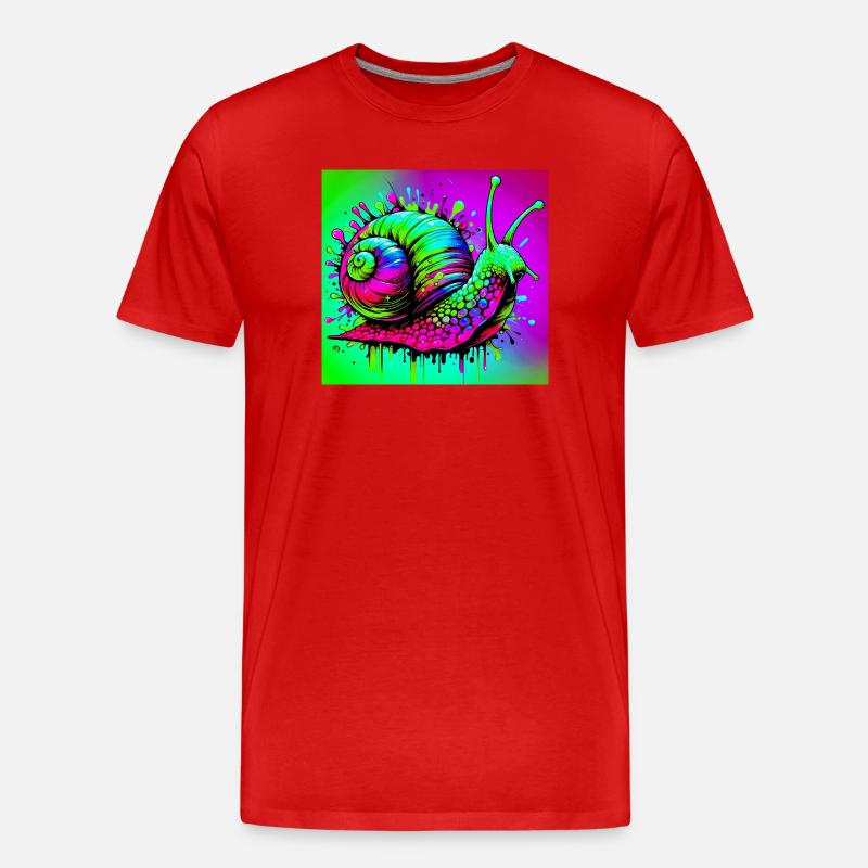 Schnecke - Männer Premium Bio T-Shirt - Rot
