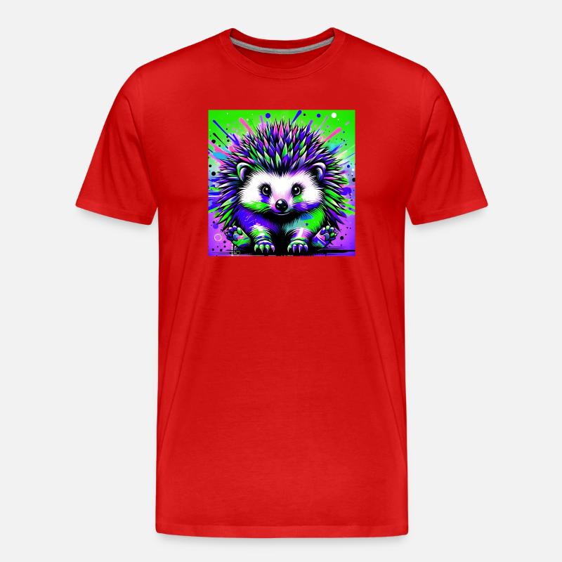 Igel - Männer Premium Bio T-Shirt - Rot