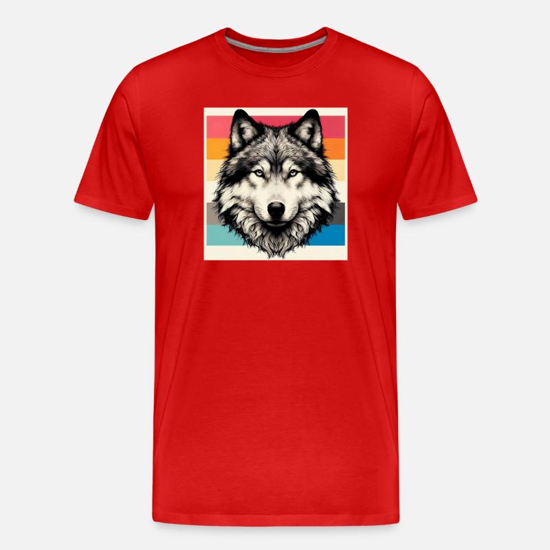 Wolf - Männer Premium Bio T-Shirt - Rot