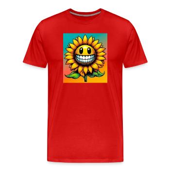 Sunflower - Men's Premium Organic T-Shirt - red - Front - Damien (186cm)