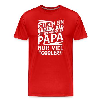 Gaming Dad Spruch  - Männer Premium Bio T-Shirt - Rot - Vorne - Damien (186cm)