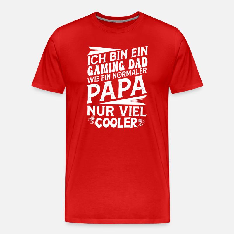 Gaming Dad Spruch  - Männer Premium Bio T-Shirt - Rot