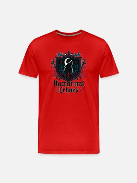 Nocturnal Echoes – Wolf Coat of Arms - Men's Premium Organic T-Shirt - red