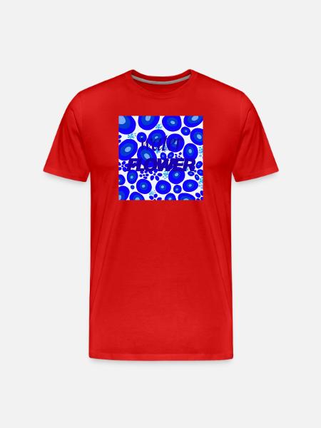 Wasserblume - Männer Premium Bio T-Shirt - Rot
