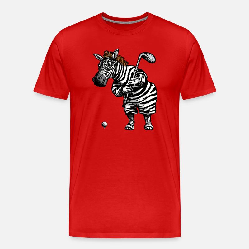 Zebra Golf - Männer Premium Bio T-Shirt - Rot