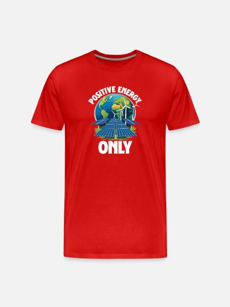 Renewable Energy Positive Energy Only - Men's Premium Organic T-Shirt - red