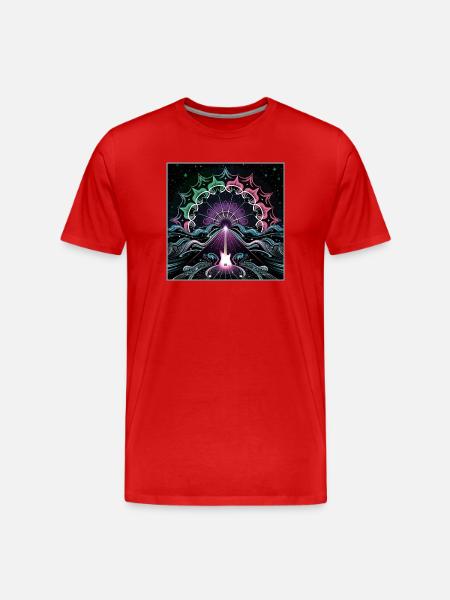 Neon Psychedelic Guitar Masterpiece - Men's Premium Organic T-Shirt - red