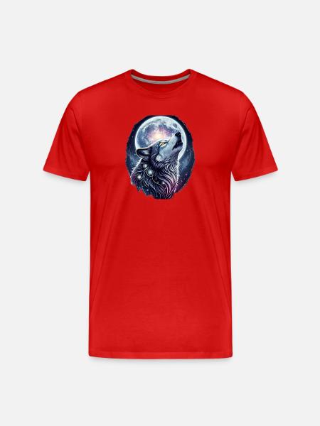 Wolf - Men's Premium Organic T-Shirt - red