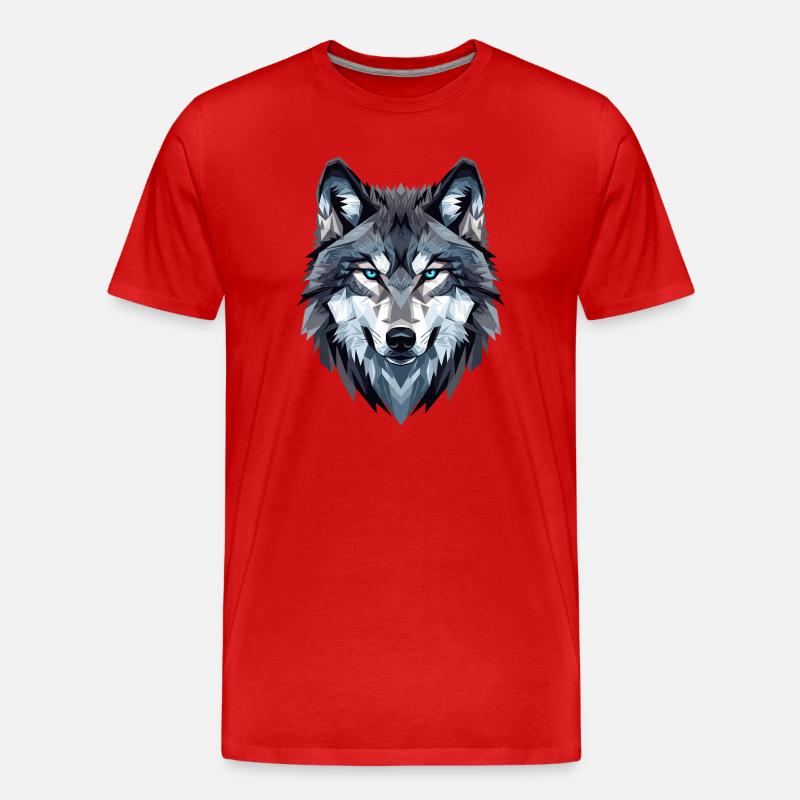 Wolf - Männer Premium Bio T-Shirt - Rot