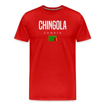 Chingola, Zambia - Men's Premium Organic T-Shirt - red - Front - Damien (186cm)
